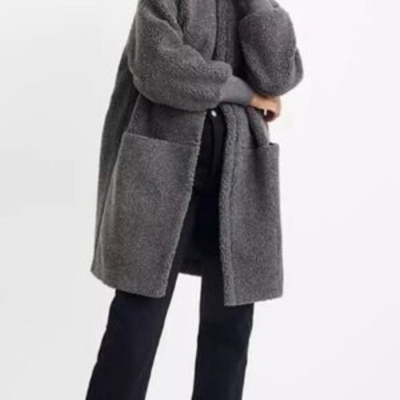 Madewell Bonded Cocoon Sherpa Coat sz L - Picture 4 of 8